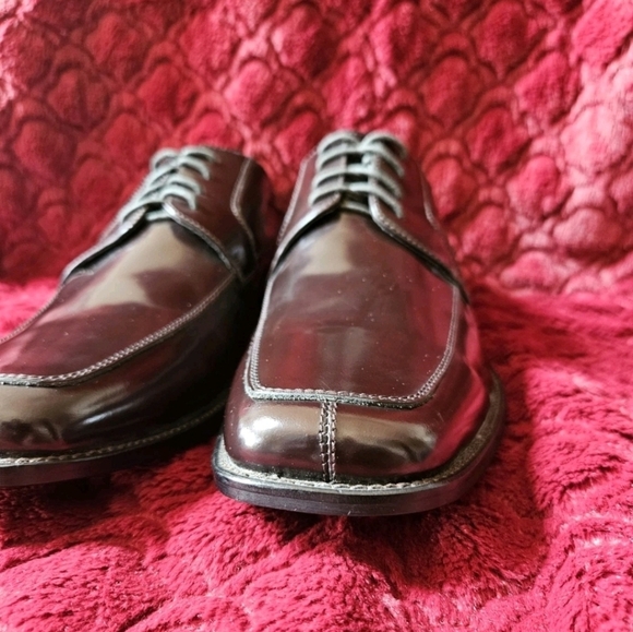 Men\'s Aston Grey Dress Shoes Size 12 Dark Brown Leather Oxford Lace Up Brand New main image 15